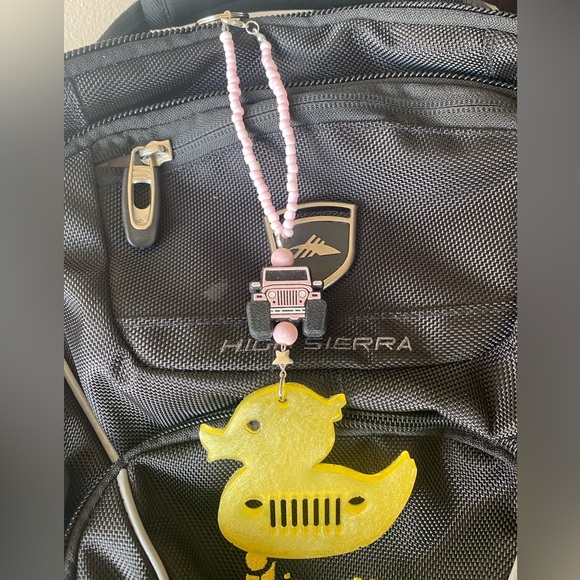 Handmade Resin Duck Jeep Rearview Mirror Charm- Keychain- Backpack - Purse Charm - Picture 3 of 6